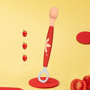 Dual Heads Silicone Spoon Red