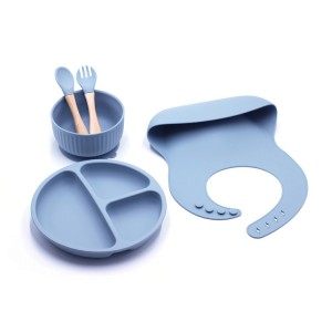 Silicone Baby Tableware Sky Blue