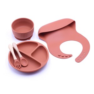Silicone Baby tableware Orcher Red